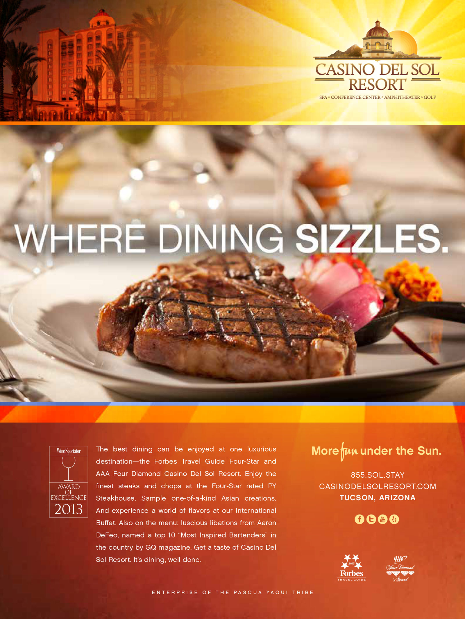 Casino del Sol - Where Dining Sizzles.