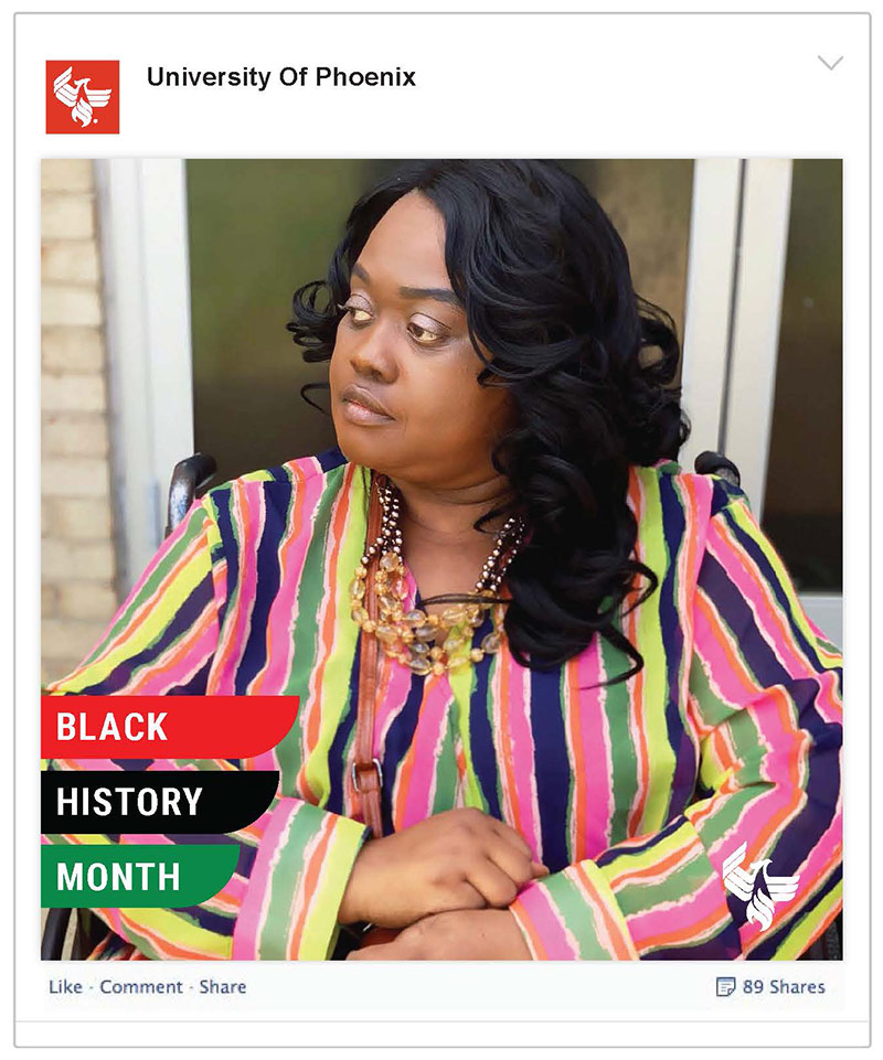 University of Phoenix Alumni Social Media Post Copywriting - Black History Month