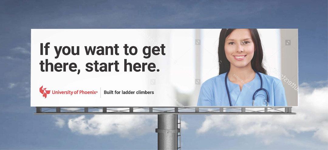 University of Phoenix Billboard Copywriting - Student First 02