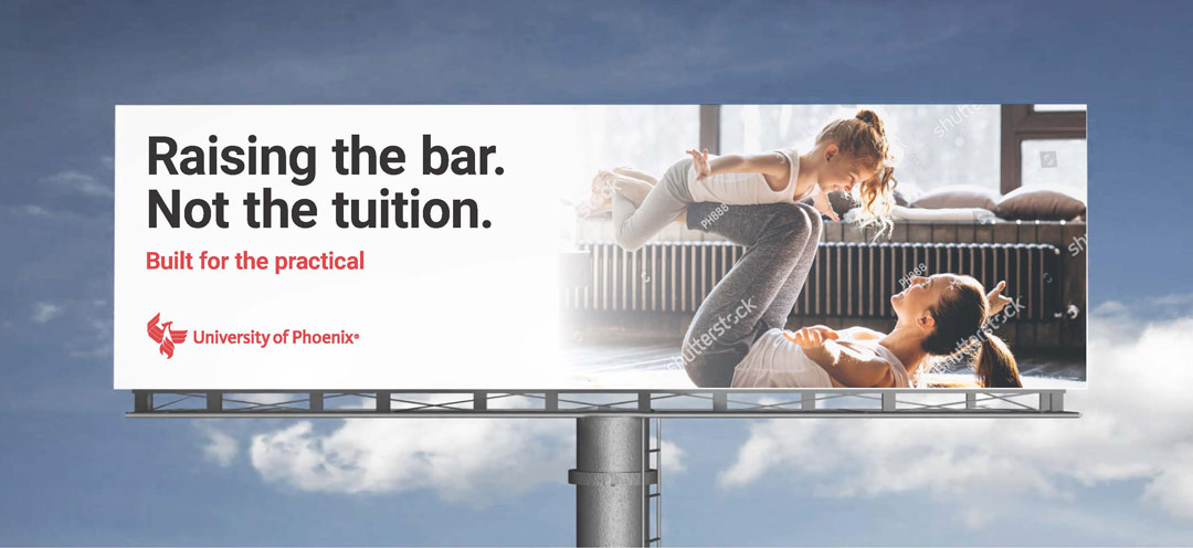 University of Phoenix Billboard Copywriting - Student First 03