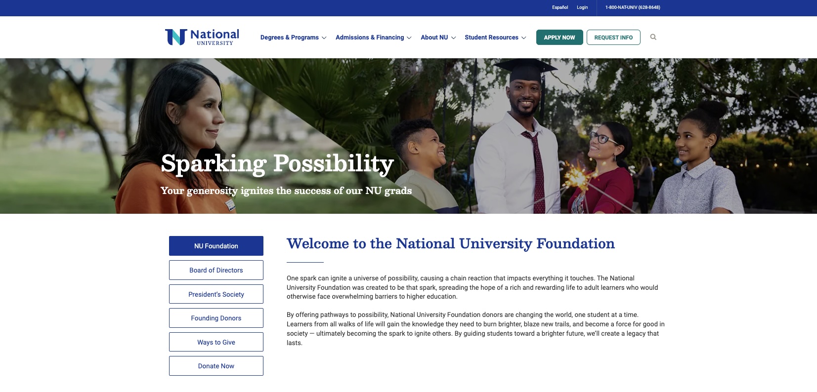 National University Foundation web copywriter