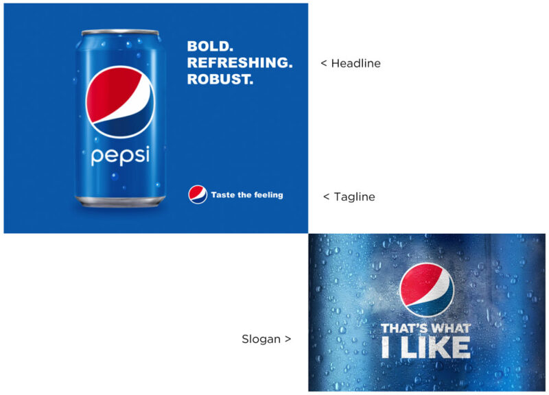 Pepsi headline, tagline, slogan